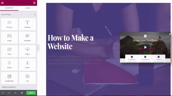 Edit website with visual editor